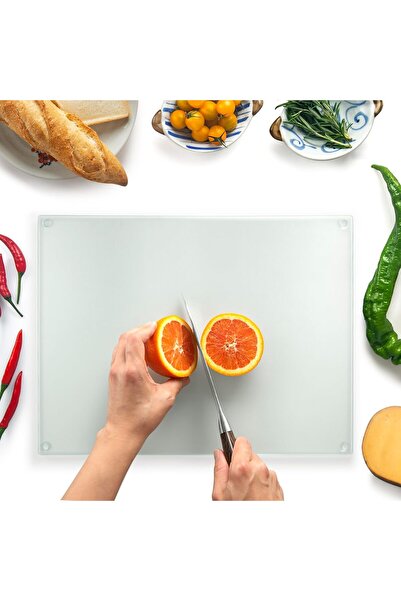 Kitchen Kitchenville Glass Cutting Board 16"x12": Tempered Glass Counter Prot...