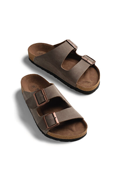 Tonny Black Women's Bitter Brown Comfortable Double-Striped Non-Slip Slippers