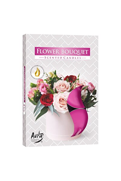 LCA Set 3 x 6 Lumanari Pastila, Buchet de Flori, 4 Ore