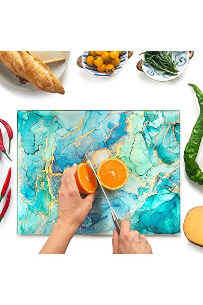 MODERN Kitchenville Glass Cutting Board 16"x12": Tempered Glass Kitchen Count...