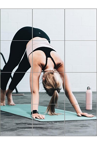 Delma Home Gym Mirror Tiles, 10" x 10" x 12PCS Wall Mirror Tiles Frameless Gl...