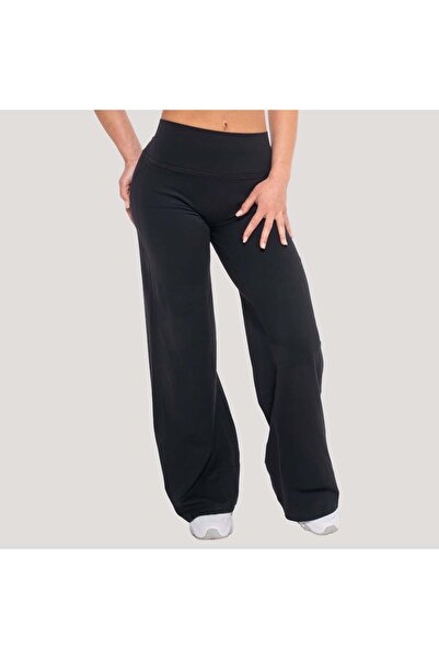 GymBeam Pantaloni drepți Flow de damă, negri, L