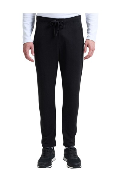 French Connection Men Smart Joggers with Cords in Jersey Canvas Texture