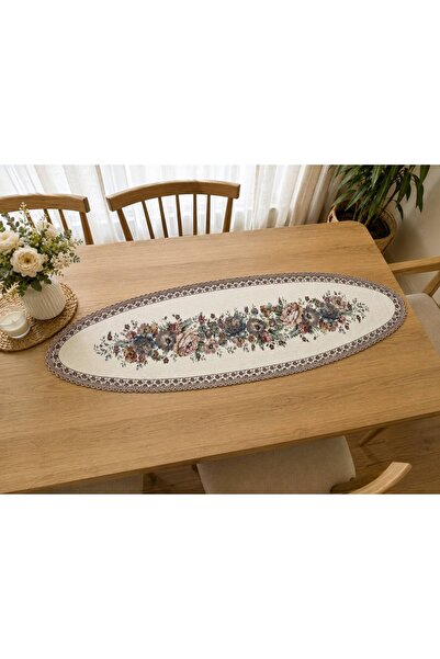 Yeshome Collection Vintage Bouquet Goblen 40X140 Narrow Oval Coffee Table Cover