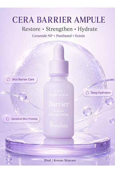 9WISHES CERA Barrier Ampule 30ml | Ceramide NP, Panthenol & Ectoin Hydrating ...