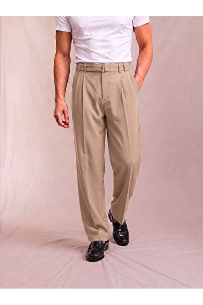 Atelier Old Money Kemerli Çift Pileli Modal Pantolon SS7305