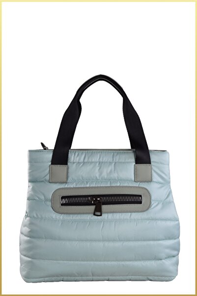 birizmoda Mely Parachute Fabric Large Size Hand and Shoulder Bag - Mint Green