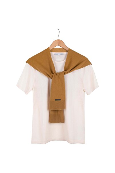 Silk and Cashmere Camel Lily Saf Kaşmir Kazak Atkı
