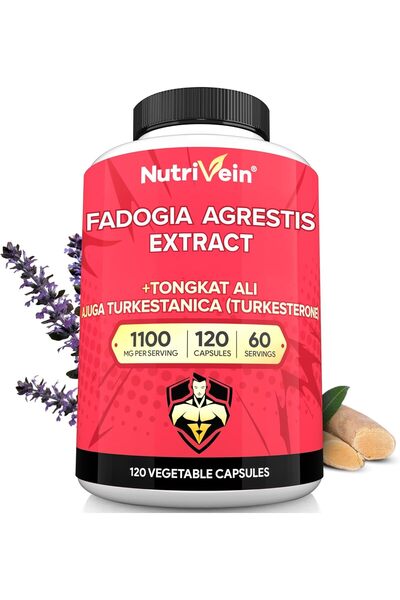 nutrivein Premium Fadogia Agrestis and Tongkat Ali with Turkesterone - 1100 M...