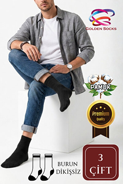 GOLDEN SOCKS Short Socks, Derby Toe, Seamless Men's Socks, College Washed Com...