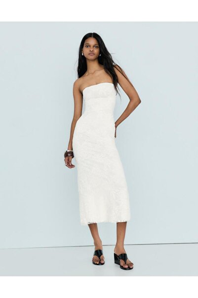 Butik Allbucks Bersh*Ka Strapless Rustic Midi Dress Abbrs00017