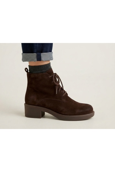 MARCO ROCCO Genuine Leather Suede Lace-Up Zippered Boots Women's Shoes