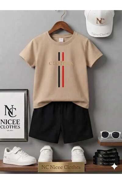 Leto Lykia Summer Children's T-Shirt Shorts Unisex (Red Black Striped Clothes...