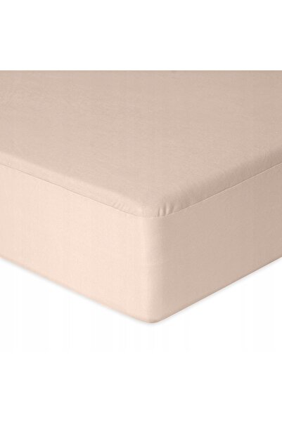 NO BRAND Cearșaf din bumbac jersey cu elastic 160x200x30 Premium bej