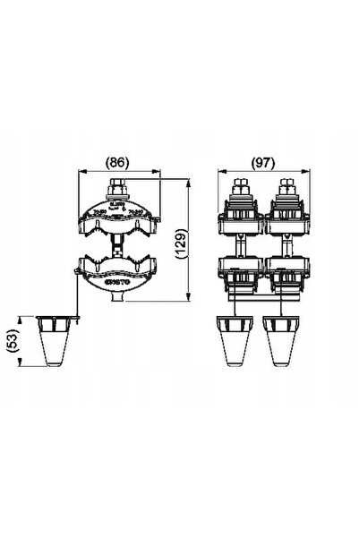 NO BRAND Al/Cu 70-150 mm2 (AsXSn)/ 70-240 mm2 clemă de perforare cu două cape...