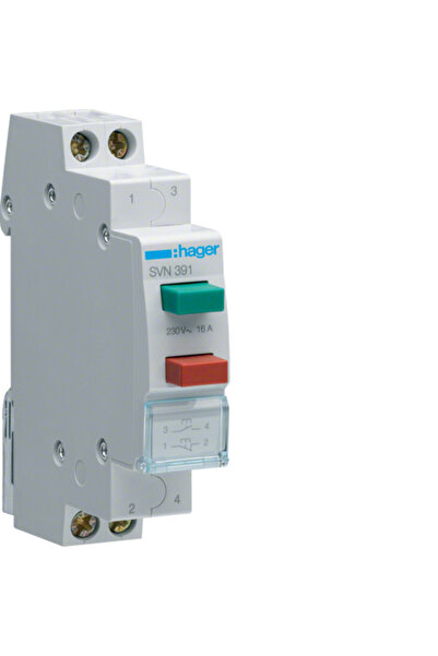 hager Buton de control dublu 1Z + R verde și roșu 16A 230VAC