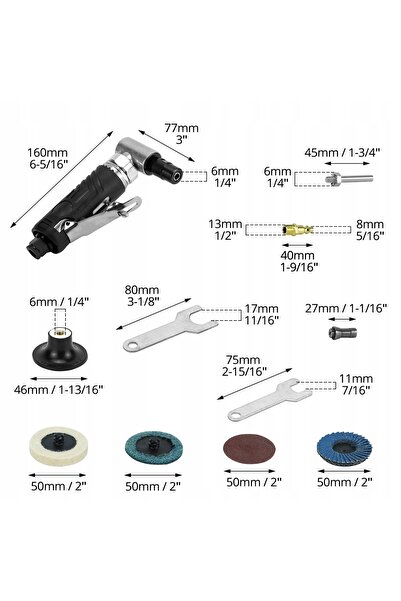 bedee Polizor pneumatic 90 °   Accesorii pentru prelucrarea metalelor