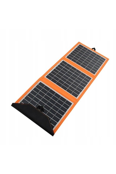 NO BRAND Încărcător solar turistic 15W 1xUSB A04 NEGRU-PORTOCARNE