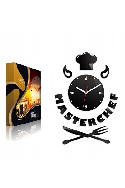 NO BRAND MASTERCHEF ceas de perete negru, silențios, adeziv