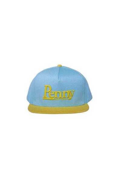 Sara Pennypacker PENNY SKATEBOARDS Snapback Cap, Light Blue/Yellow