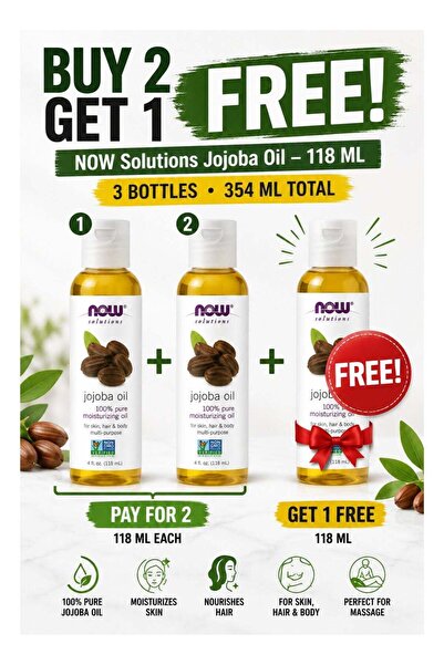 Now Solutions BUY 2 GET 1 (3 Pack) Jojoba Oil 118 ML × 3