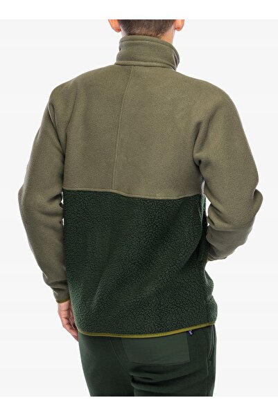 Patagonia Pulover Polar Retro cu închidere parțială - verde vechi L
