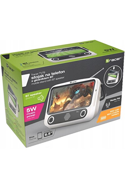 Tracer Suport de telefon TV79 cu difuzor Bluetooth de 5W, design retro, USB FM
