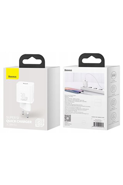 NO BRAND ÎNCĂRCĂTOR BASEUS SUPER SI QUICK CHARGER 1C USB-C 30W ALB J02