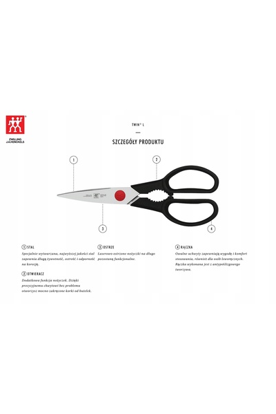 NO BRAND Foarfecă multifuncțională Zwilling Twin 20 cm, Roșu