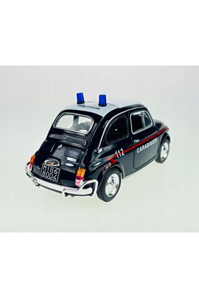WELLY FIAT NUOVA 500 CARABINIERI NEGRU 1:24 MAȘINĂ NOUĂ DIN METAL 22515