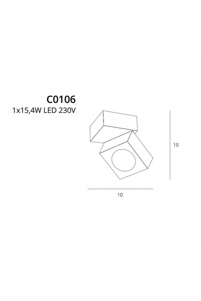 NO BRAND Maxlight ARTU Reflector LED 15W Alb Pătrat Modern Rotativ