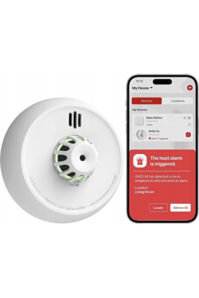 X-Sense Alarmă inteligentă de incendiu Detector de incendiu Senzor de căldură