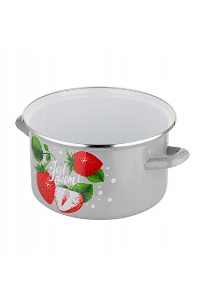 NO BRAND Oală emailată Pleszew Jam 22cm 5.3L, compatibilă cu inducție și gaz,...