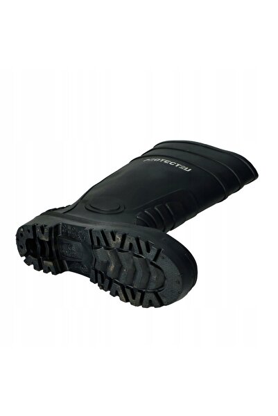 NO BRAND Cizme de ploaie PROTECT2U cu bombeu metalic din oțel, PVC negru mat, 43