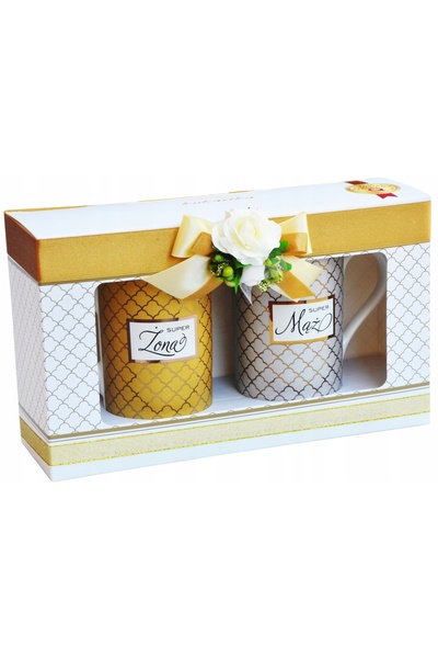 NO BRAND Cadou de nuntă: SET de prosoape brodate și căni