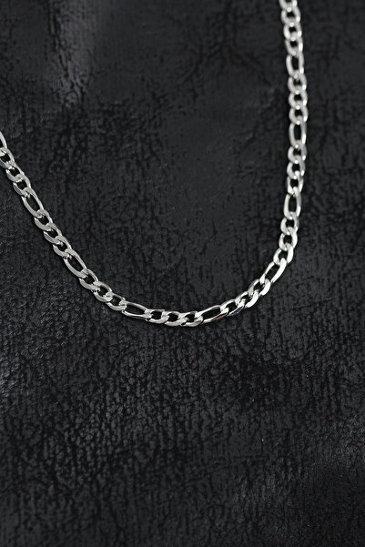 SORA GROUP 316L Steel Silver Color Thin Figaro Chain Model Men's Necklace