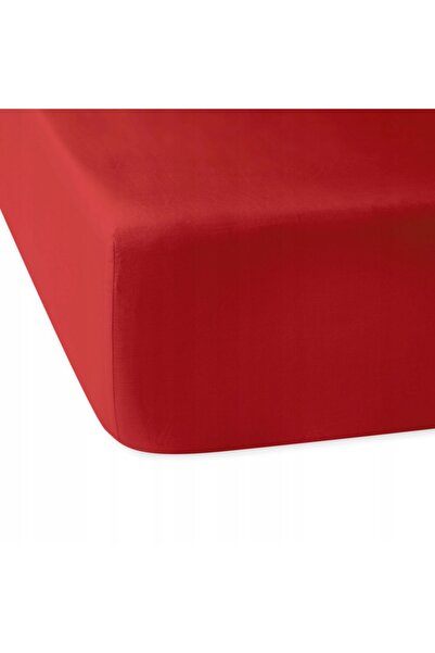 NO BRAND Cearșaf din bumbac cu elastic 140x200, satin, 100% BUMBAC, culoare roșu