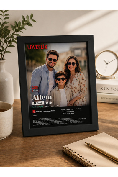 Kişiye Özel Film Posteri, Loveflix Çerçeveli Tablo, Netflix – Sevgiliye Romantik Hediye, Sevgililer Günü, Yıldönümü Hediyesi, Doğum Günü Hediyesi