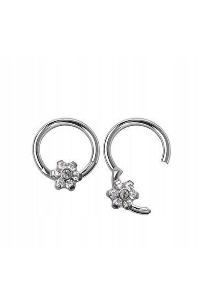 NO BRAND Inel ornament CLICKER din titan pentru daith septum 1,2/8