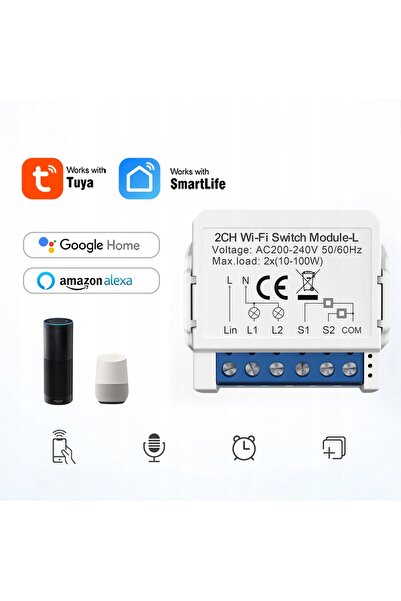 Avatto Modul WIFI cu 2 circuite, modul întrerupător, controler releu Tuya Sma...