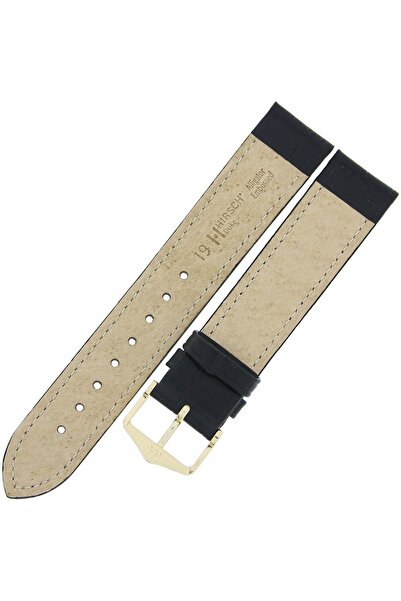 NO BRAND HIRSCH Duke L - NEGRU - 19mm - Curea de ceas din piele