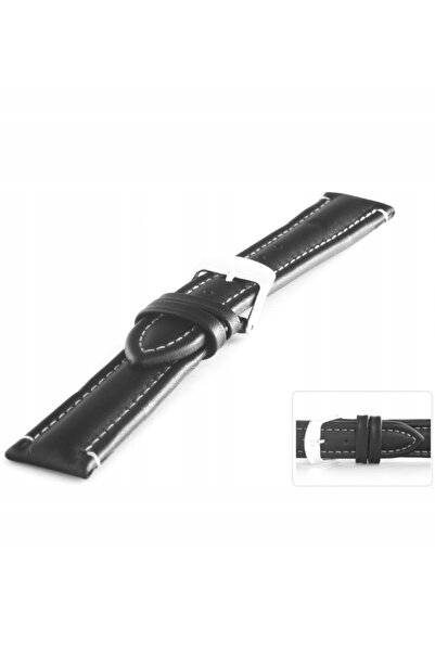 NO BRAND HORIDO 0079 - NEGRU - 20 mm - Curea de ceas din piele