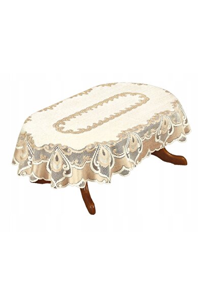 NO BRAND FAȚĂ DE MASĂ JACQUARD OVALĂ CREAM/AURIE 120X220CM BRODATĂ