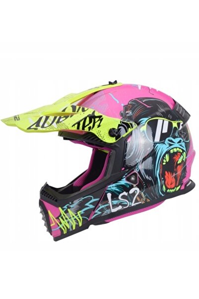 NO BRAND CASCA PENTRU COPII LS2 MX437 FAST II MINI GORILLA PURPLE MĂRIME M (4...