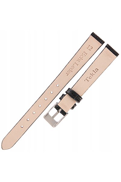 NO BRAND TEKLA J1 - 12mm - Lizard - NEGRU - Curea de ceas din piele