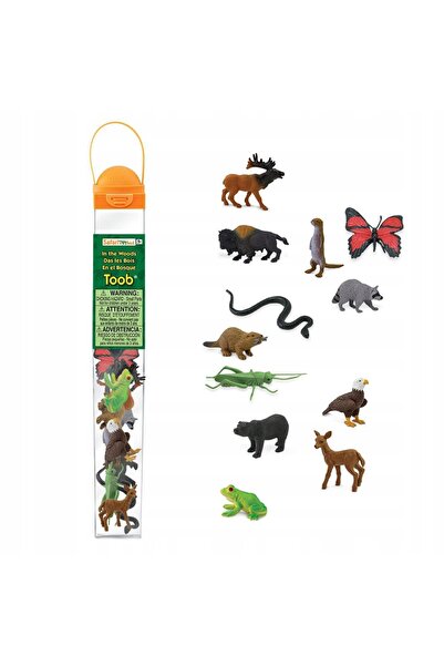 NO BRAND Animale de pădure 12 bucăți Figurine elan bivol vidră urs tub Safari...