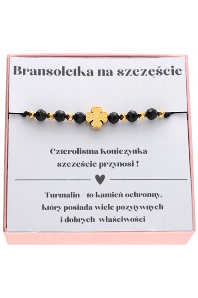 NO BRAND Brățară cu pandantiv pentru noroc, cu turmalină neagră și piatră tri...