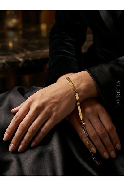 ZEY Steel Bracelet Gold Color Herringbone Chain Women's Bracelet Stylish Eleg...