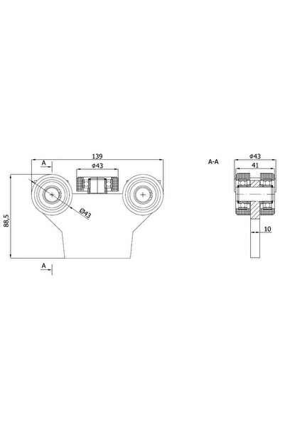 NO BRAND 2X Cărucior cu 5 role pentru poartă culisantă 43 MM
