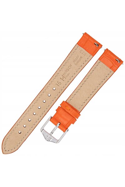 NO BRAND HIRSCH Duke M - Portocaliu - 16mm - Curea de ceas din piele